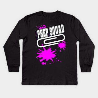 Prep Squad Team Work Splatter Pink Kids Long Sleeve T-Shirt